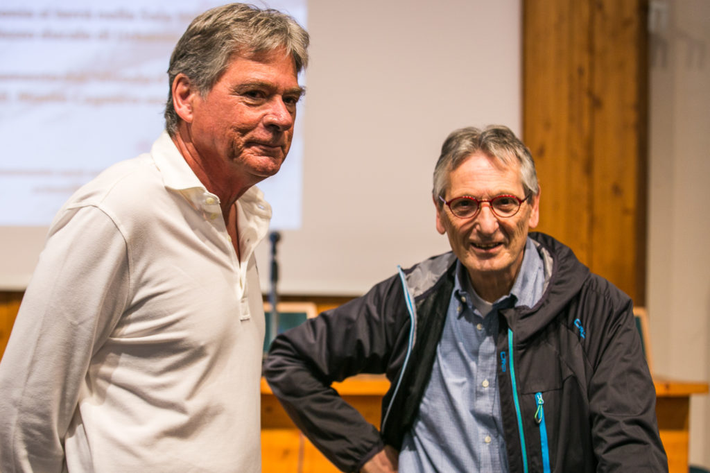 Stan Finney, Secretary General of the International Union of Geological Sciences (IUGS), and Rodolfo Coccioni, University of Urbino, coordinator of the Chattian working group